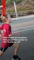 Mãe viraliza com gritos de incentivo em corrida escolar no MA: ‘Tu é forte, vai!’